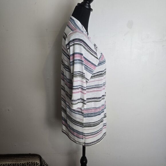 Torrid Multi Stripe Slub Knit Cardigan Size 1X Open 3/4 Sleeved Lightweight - Picture 6 of 11